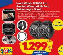 HAVİT WATCH M9030 PRO AMOLED 46 MM AKILLI SAAT KAHVERENGİ/SİYAH